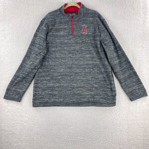 Majestic Los Angeles Angels 1/4 Zip Pullover Sweater Mens Long Sleeve Size‎ 2XL